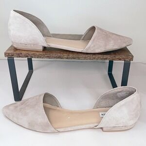 Steve Madden Genius Flats Womens 13 Taupe Good Suede d'Orsay Pointed Toe